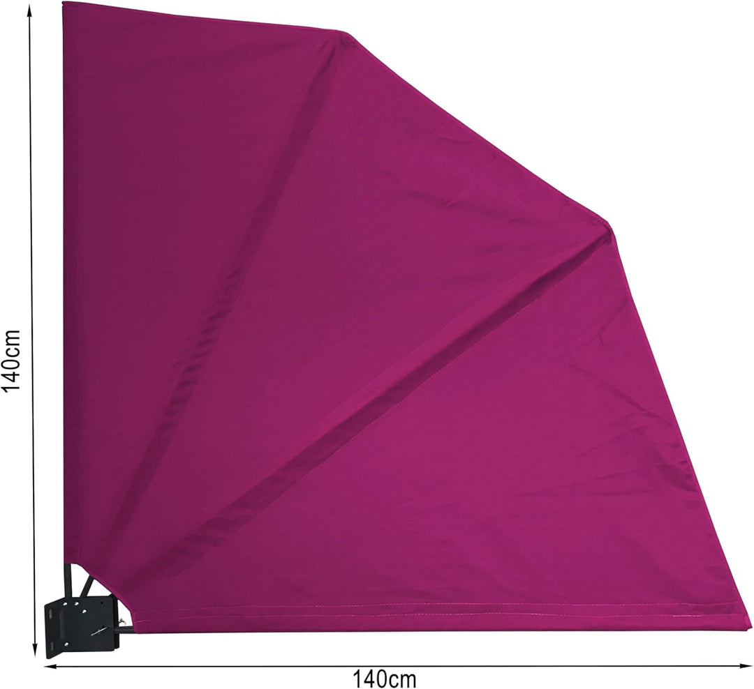 QUICK STAR Sichtschutz Fächer 140 x 140 cm Easy Mount Beigegrau Balkon Trennwand Windschutz Sonnensc