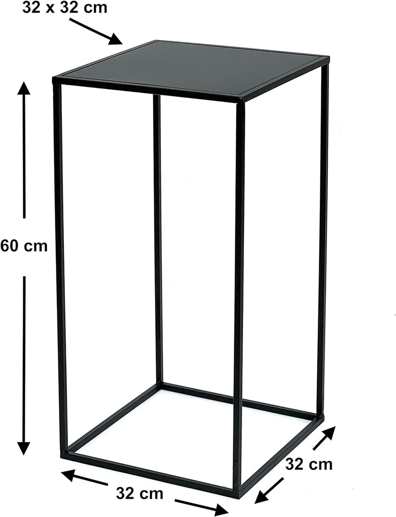 DanDiBo Blumenhocker Metall Schwarz Eckig 60-50 cm Blumenständer Beistelltisch 96312 Blumensäule Mod