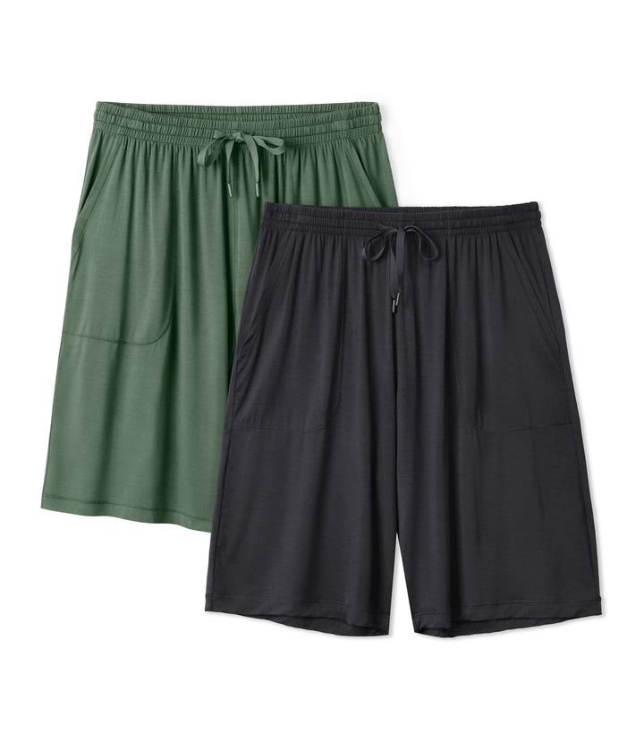 DAVID ARCHY Herren Pyjama-Shorts Sommer – bequeme, atmungsaktive Freizeitshorts mit Kordelzug, Gummi