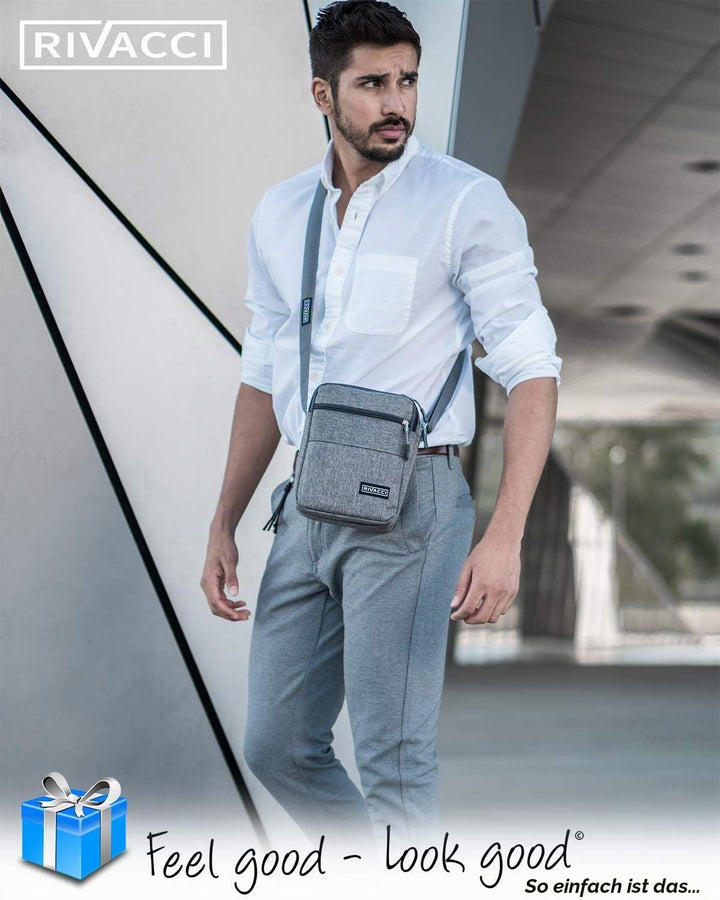 Rivacci Umhängetasche Schultertasche für Herren, Damen und Jungen, Kuriertasche aus Canvas, Herrenta