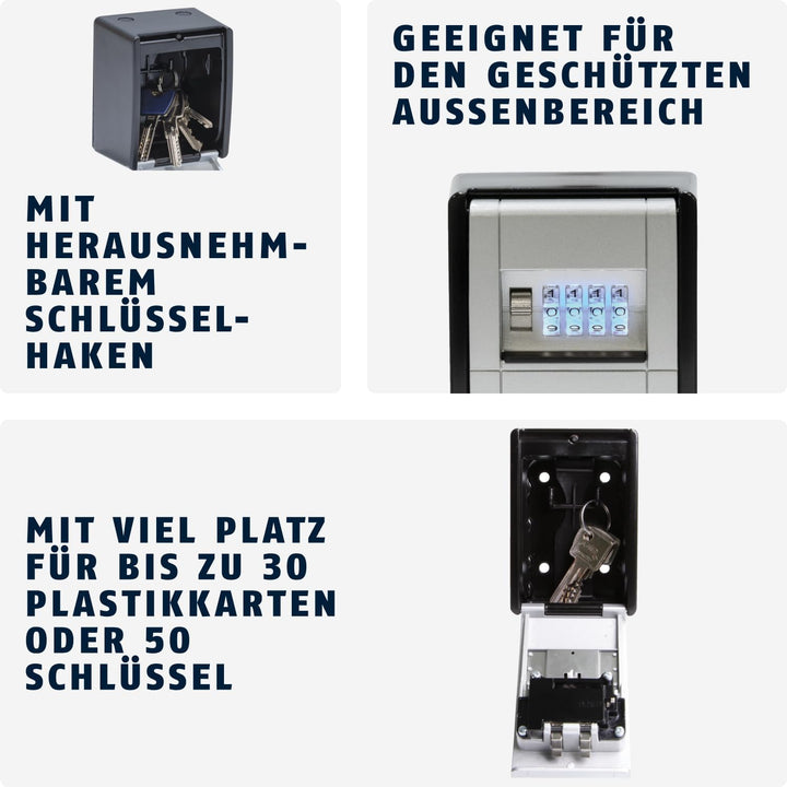 ABUS KeyGarage 787 LED - Schlüsselbox zur Wandmontage - mit beleuchteten Zahlenwalzen - für Schlüsse