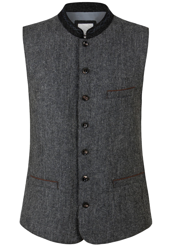 Stockerpoint Herren Trachtenweste 48 grau anthrazit, 48 grau anthrazit
