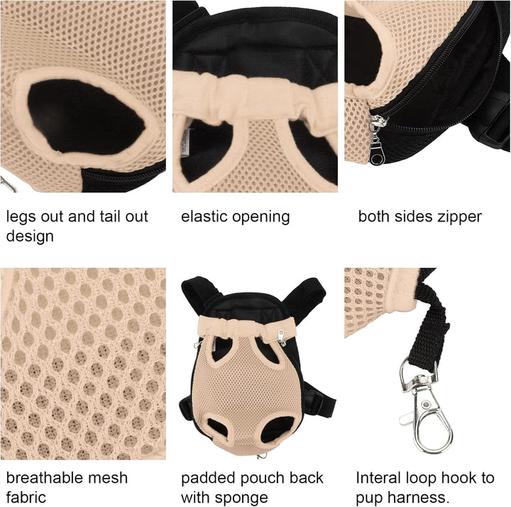 Haustier-Frontträger-, Haustier-Brustrucksack aus Nylon für Reisen, Fahrrad, Wandern, Motorrad (L) L