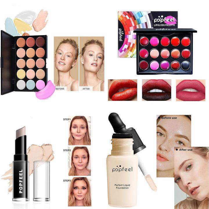 BrilliantDay Mehrzweck Make-up-Set All-in-One Make-up-Geschenkset Kosmetik-Palette Starter Kit Lipgl