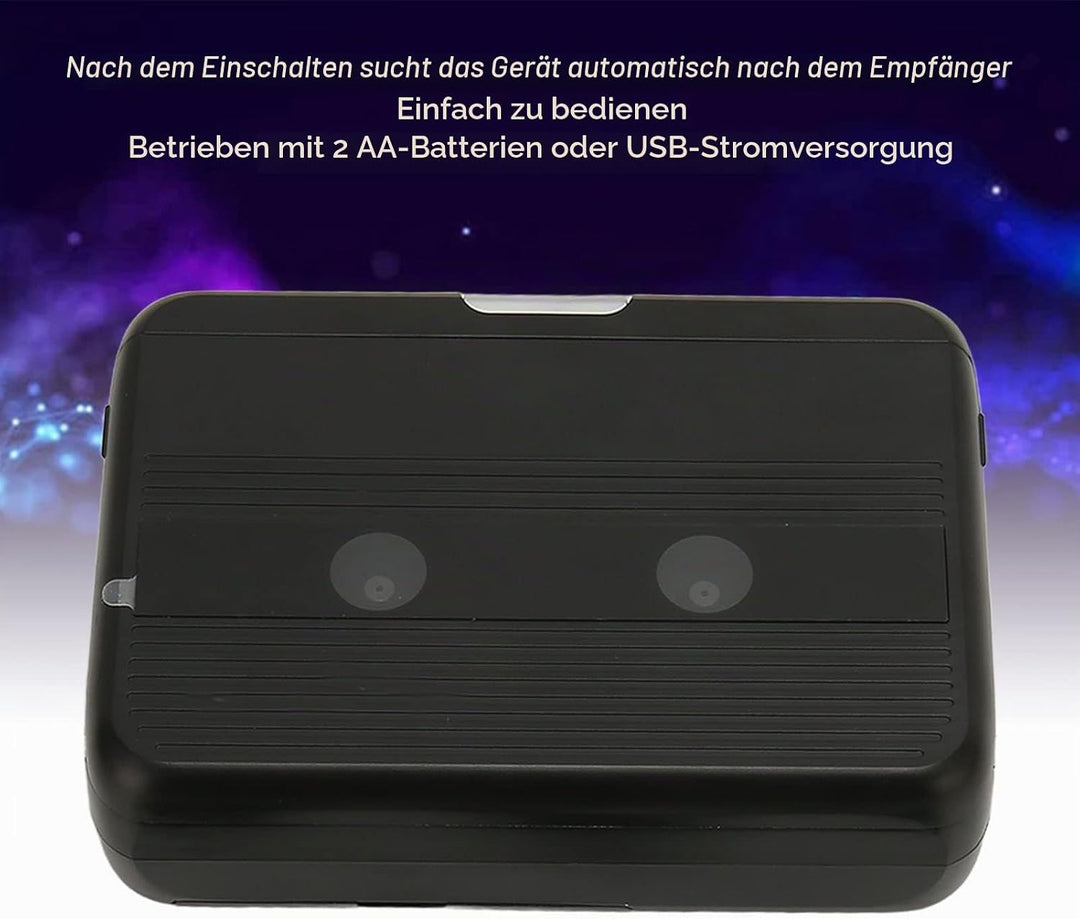 Bluetooth Kassettenspieler mit Kopfhörer, Stereo Retro Auto Reverse Tragbarer Drahtloser FM Kassette