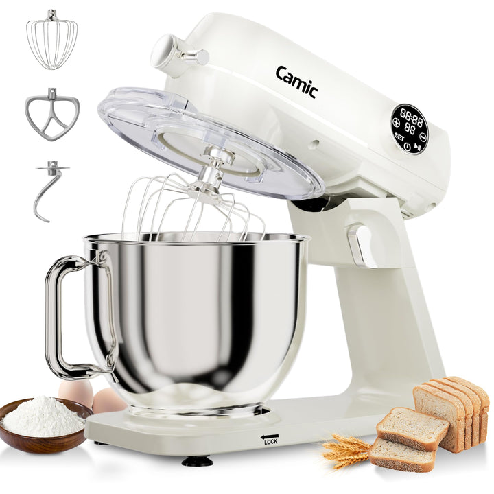 Camic Küchenmaschine 1800W, 8L Knetmaschine aus Vollmetall mit 10 Stufen, digitaler Touchscreen, Tim