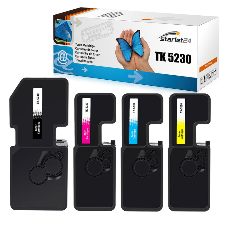 Starlet24 4X TK5230 TK-5230 Toner als Ersatz Kompatibel für Kyocera Ecosys TK5230 Toner, Toner Ecosy