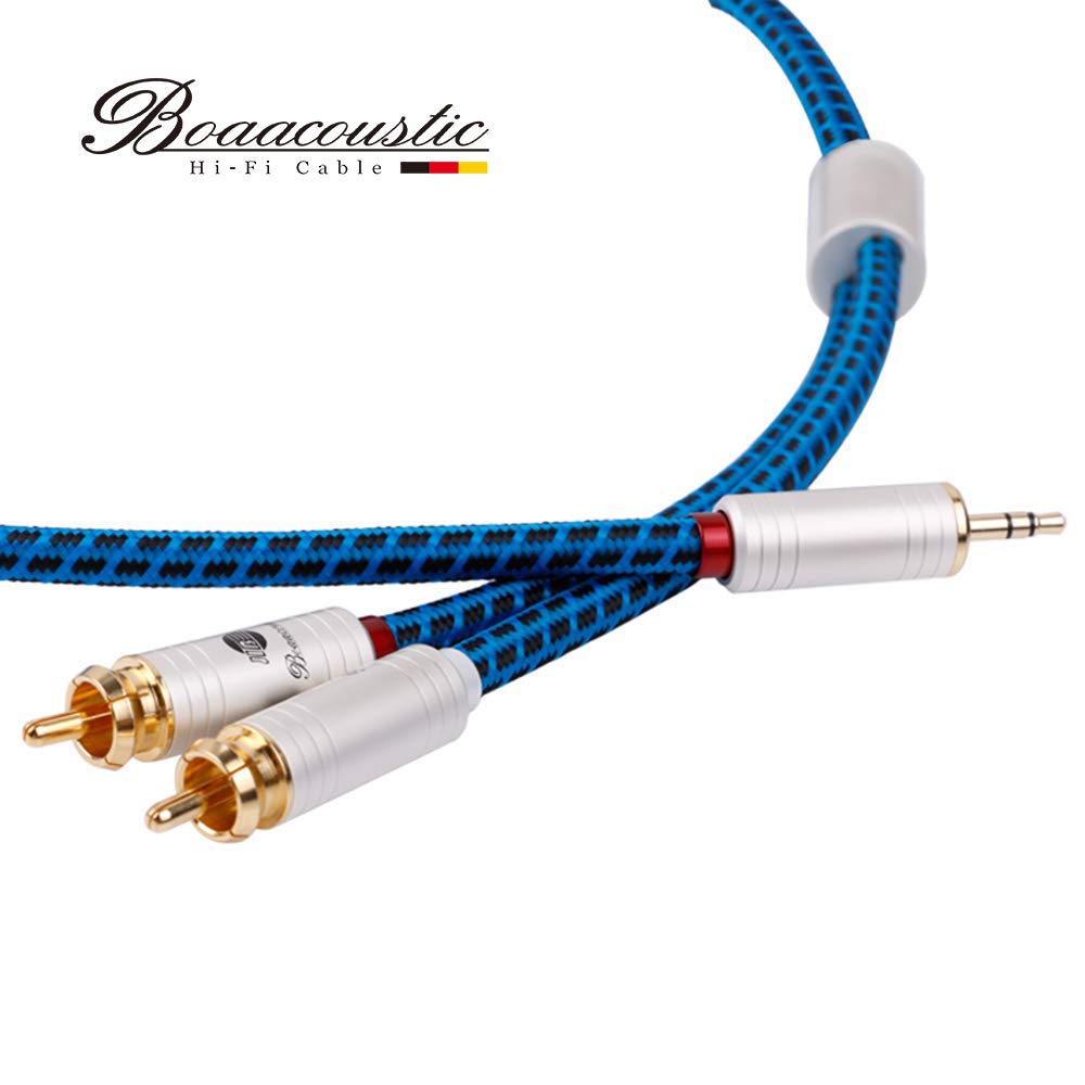 BOAACOUSTIC Audiophile Klinke auf Cinch Kabel 3,5mm Klinke Chinch Stereo Audio Kabel für TV, PC, Han
