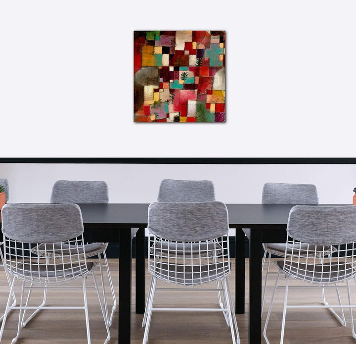 Printed Paintings Leinwand (60x60cm): Paul Klee - Rotgrüne und Violett-gelbe Rythmen (1920) 60x60 cm