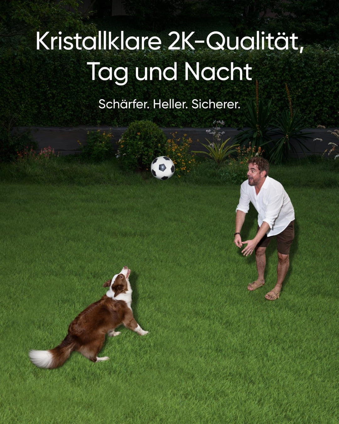 eufy Flutlichtkamera E30, Aussen-Sicherheitskamera, 360° Schwenken & Neigen, KI-Erkennung & Verfolgu