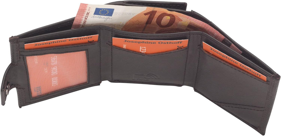 Josephine Osthoff Slim Wallet mit Münzfach Herren echt Leder mit RFID Schutz Geldeutel Damen kleine