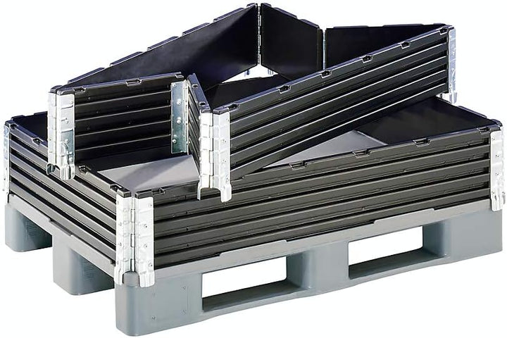 KIGA | Kunststoffaufsatzrahmen | VE 2 Stk | für Euro-Palette 1200 x 800 mm | klappbar | mit 6 Scharn