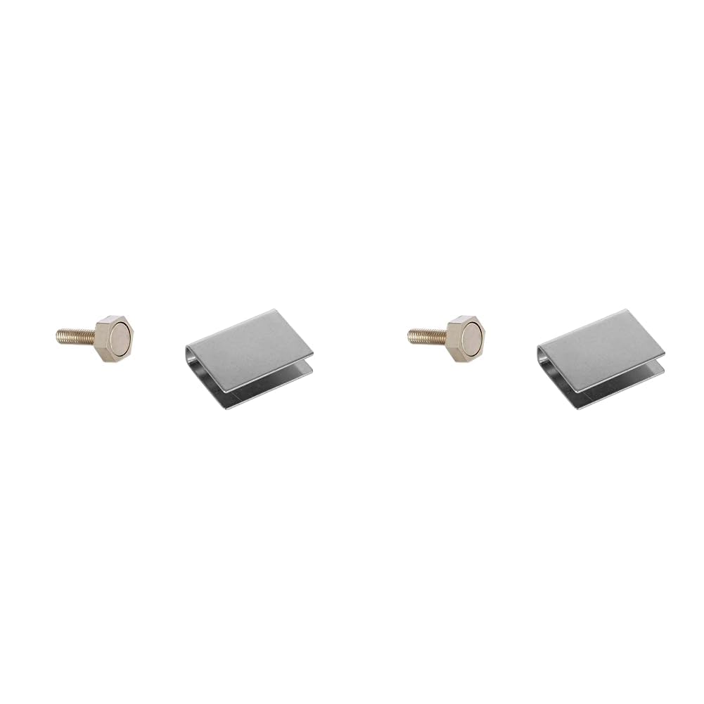 eliga Türmagnet 15 mm mit U-Haftblech für Glastüren 8 mm (Packung mit 2) 8 mm (Pack of 2) (Packung m