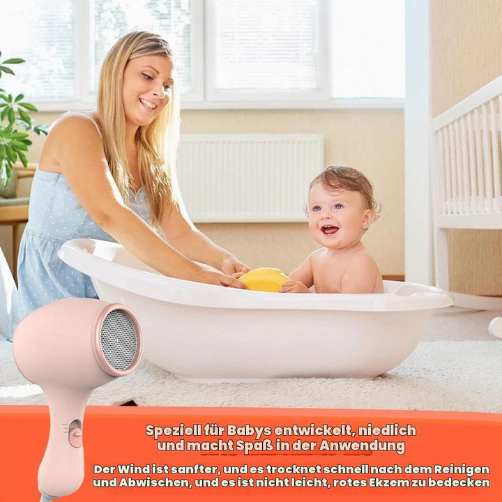 Lotvic Kinderfön, 550W Miniföhn für Mädchen, Föhn für Kinder, Kinder Föhn mit 3 Temperatur, Reiseföh