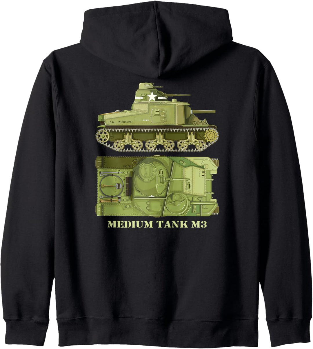 M3 Lee Medium Tank Amerikanisch WW2 Armee Panzer Kapuzenjacke