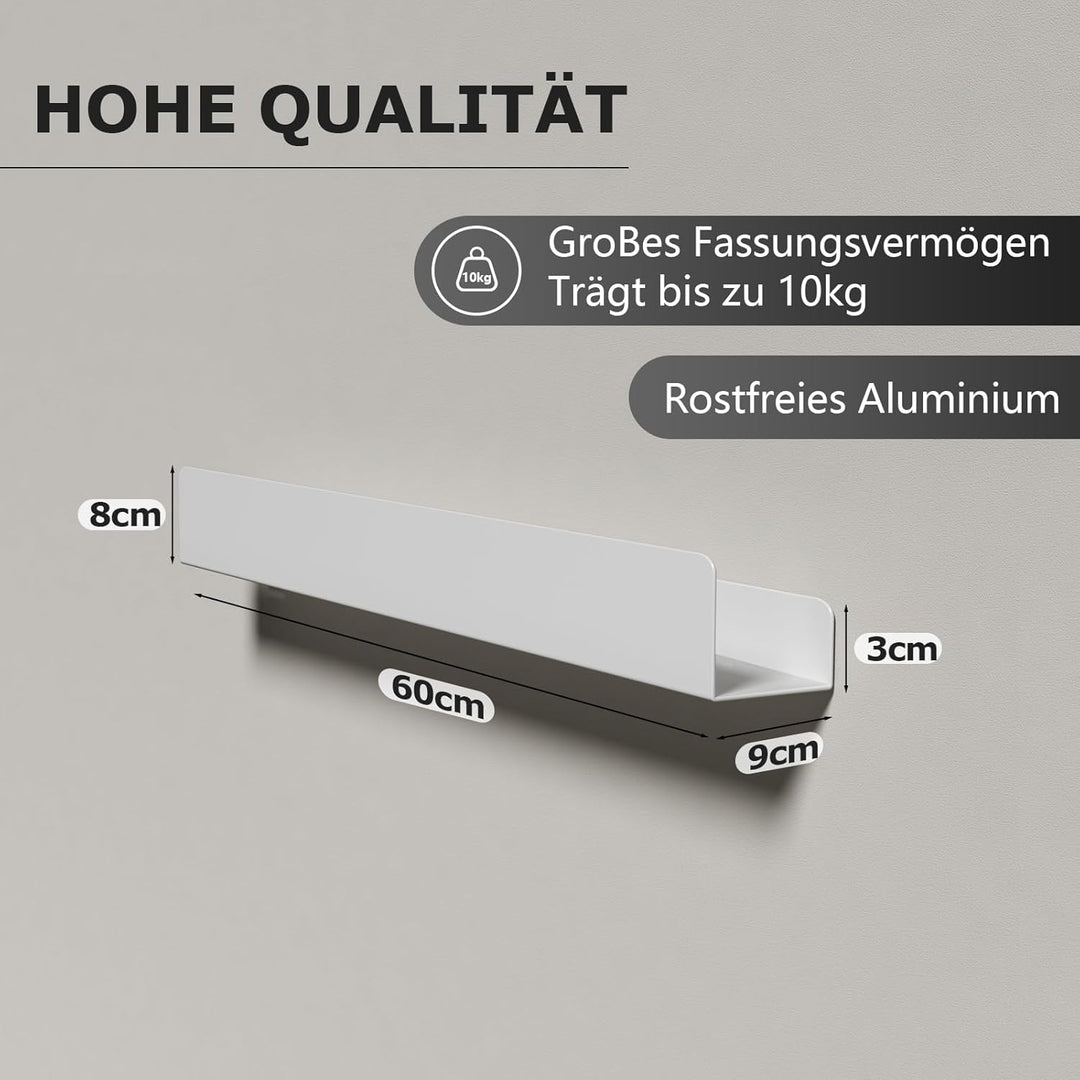 REKITA Duschablage ohne Bohren, Badezimmer Organizer 60 cm, Duschablage Edelstahl mit 5 Abnehmbaren