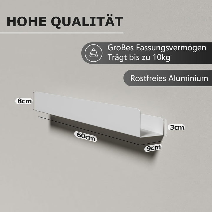 REKITA Duschablage ohne Bohren, Badezimmer Organizer 60 cm, Duschablage Edelstahl mit 5 Abnehmbaren