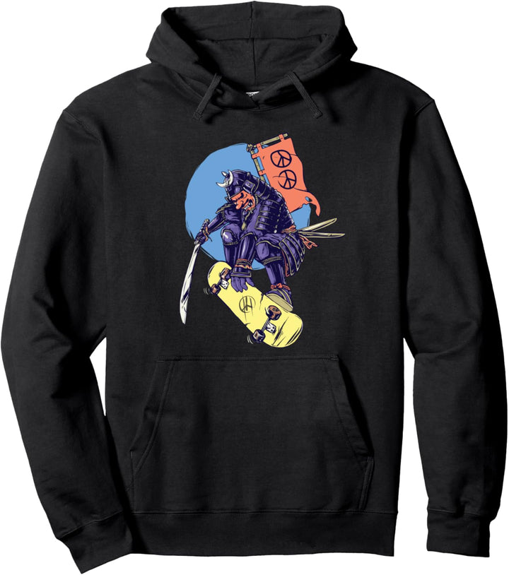 Skateboard Samurai Skateboarding Retro Skater Skate Grunge Pullover Hoodie