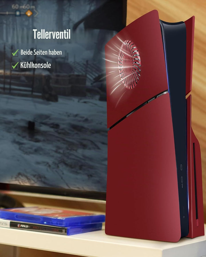 Joso Frontblende mit Kühlungsöffnung für PS5 Slim Disc Edition, Kratzfeste und staubdichte Ersatzabd