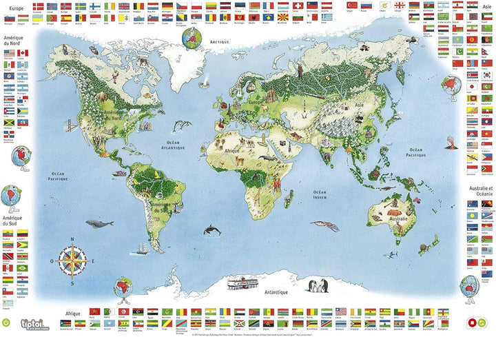 Ravensburger - Tiptoi Interactive Reader Komplettset - Mein erstes Atlas-Buch auf Französisch - Elek