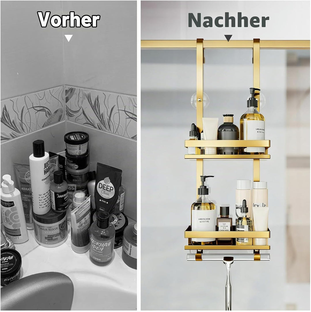 Duschablage ohne Bohren Badezimmer Organizer, Badregal Duschregal ohne Bohren, Duschablage zum Hänge