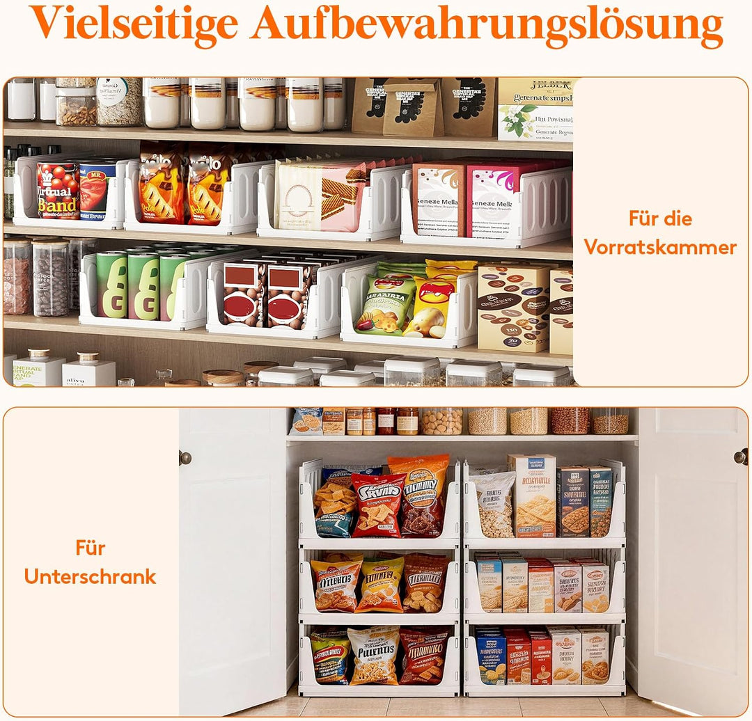 Lifewit 6er Set Stapelbare Kleiderschrank Organizer 35.5 cm Tief | Ausziehbar Kunststoff Ordnungssys