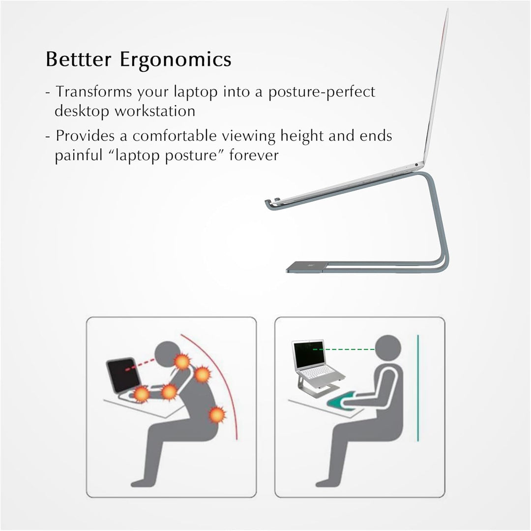 BoYata Laptop Ständer, Ergonomisch Aluminium Notebook Ständer, Tragbarer Belüfteter Laptop Halterung