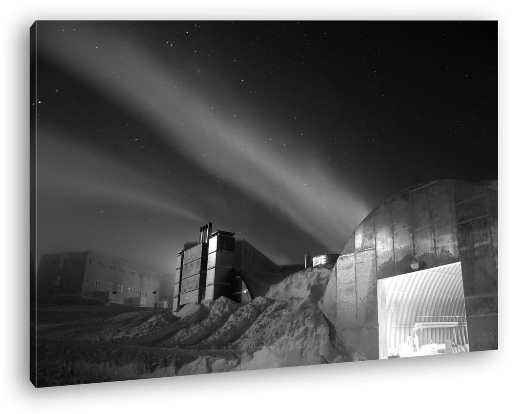 deyoli Forschungsstation am Nordpol Format: 80x60 Effekt: Schwarz/Weiss als Leinwand, Motiv fertig g