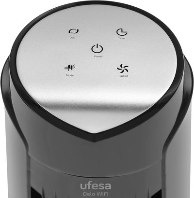 Ufesa Oslo WiFi Turmventilator mit Fernbedienung und WLAN, Ventilator mit App-Steuerung, Standventil