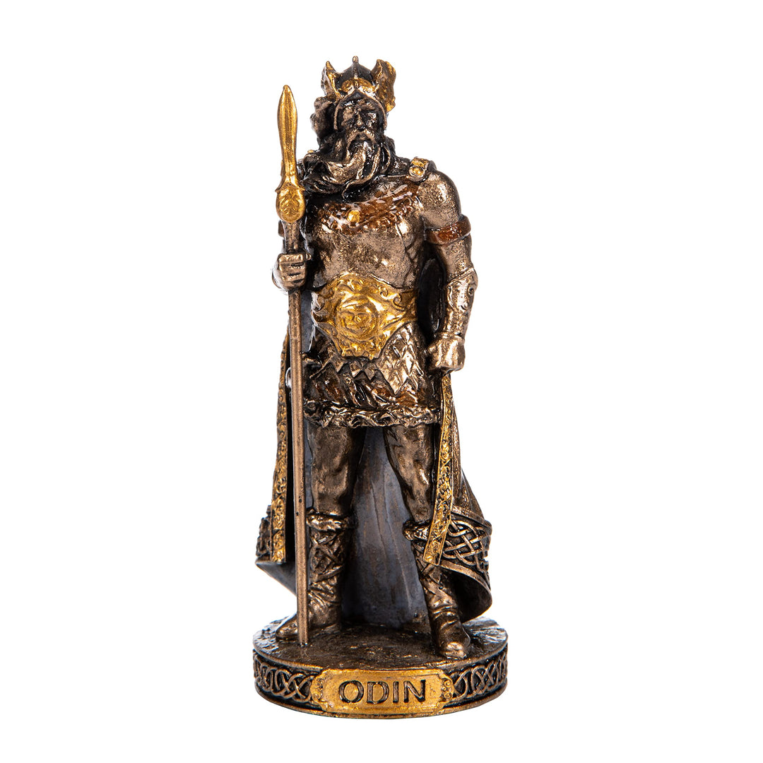 Odin Skandinavischer Gott Kunstharz Figuren handbemalt Bronze Miniatur Statue 8,3 cm