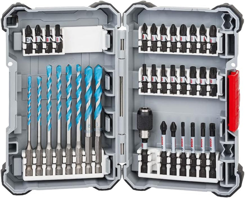 Bosch Professional 35tlg. MultiConstruction Bohrer- und Impact Control Schrauberbit-Set (Pick and Cl