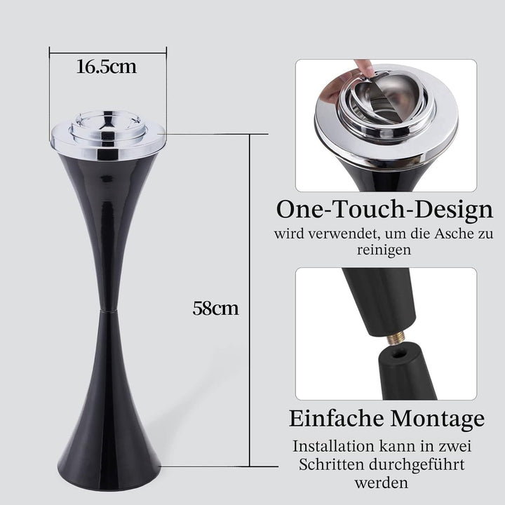Aschenbecher auf dem Boden stehender Smart Zigarette Abnehmbare Aschenbecher Push Down Boden Ständer