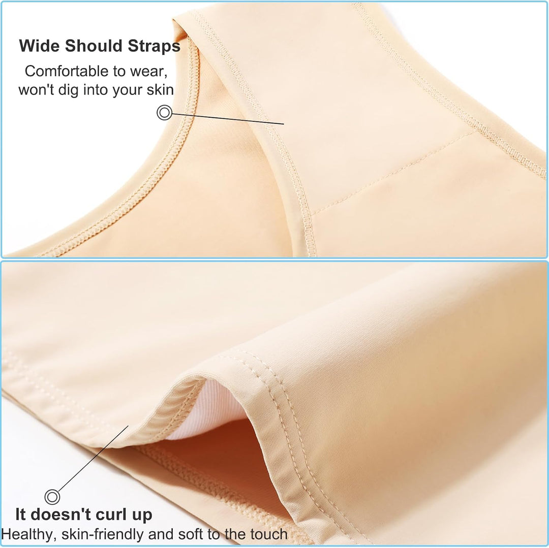 Brust Binder Transgender FTM Cosplay Atmungsaktive Halb Trans Binder Tank Top Nude 3XL, Nude 3XL