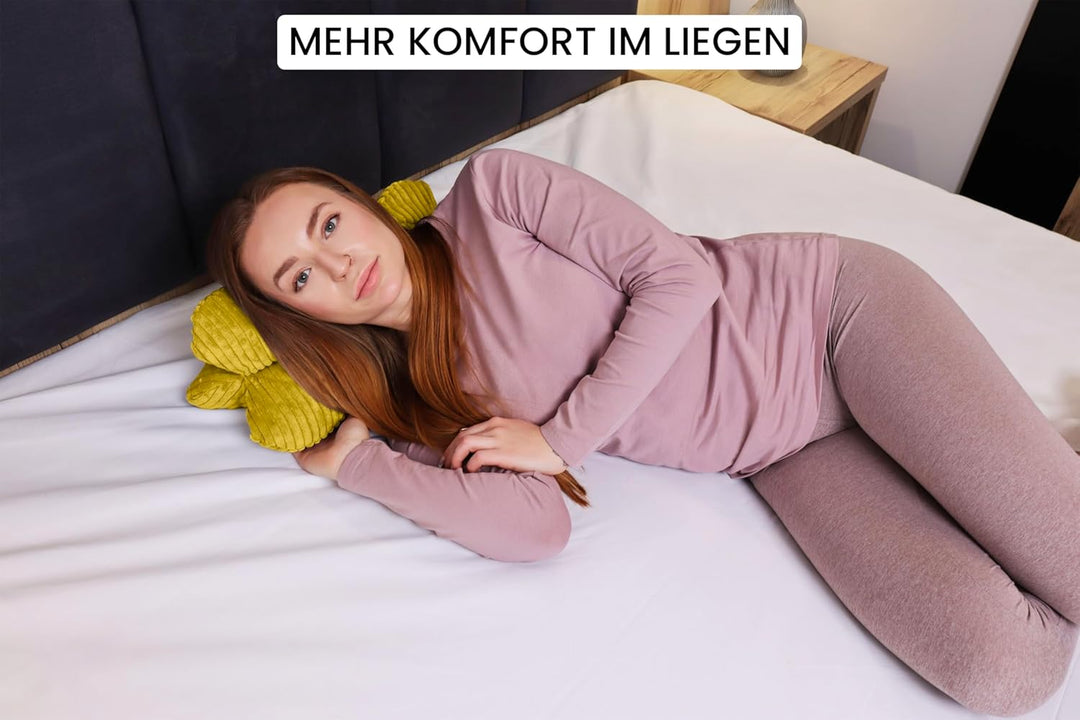Amilian Leseknochen Knochenkissen ca. 44x22 cm – Nackenkissen zum Lesen &amp; Entspannen – Buch- und Tab