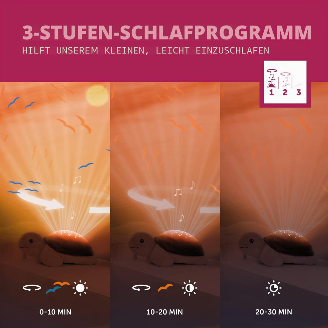 ZAZU Tim The Turtle Projektor – Baby Slumber Tragbare Bettlampe | Sonnenuntergang-Himmel-Projektor |