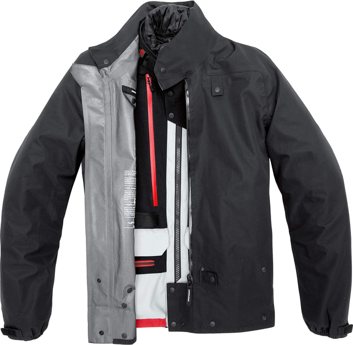 SPIDI H2Out Allroad Motorrad Textiljacke (Black/Grey/Red,XL)