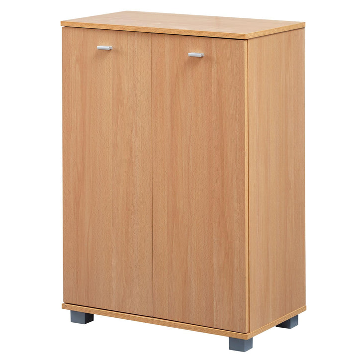 Wohnling Design Schuhschrank Nimes modern Holz Buche 12 Paar Schuhe 4 Fächer 2 Türen, Schuhregal 60