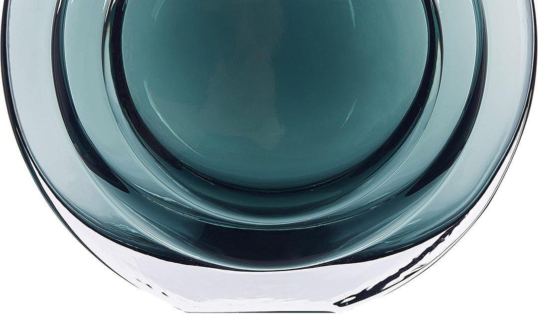Deko Blumenvase Glas grün / transparent 27 cm rund mit schmaler Öffnung Kapeli