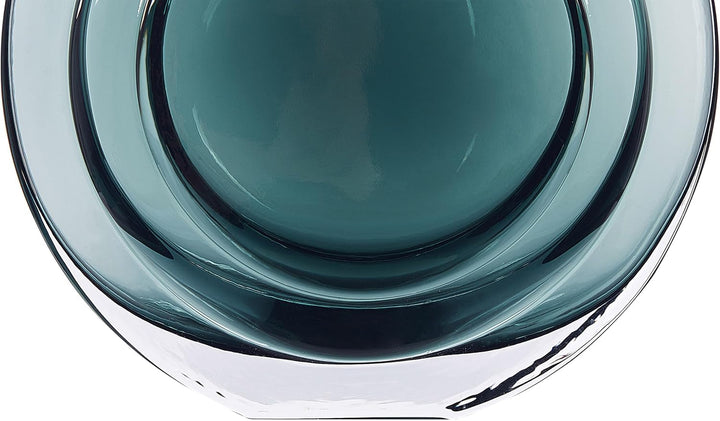 Deko Blumenvase Glas grün / transparent 27 cm rund mit schmaler Öffnung Kapeli