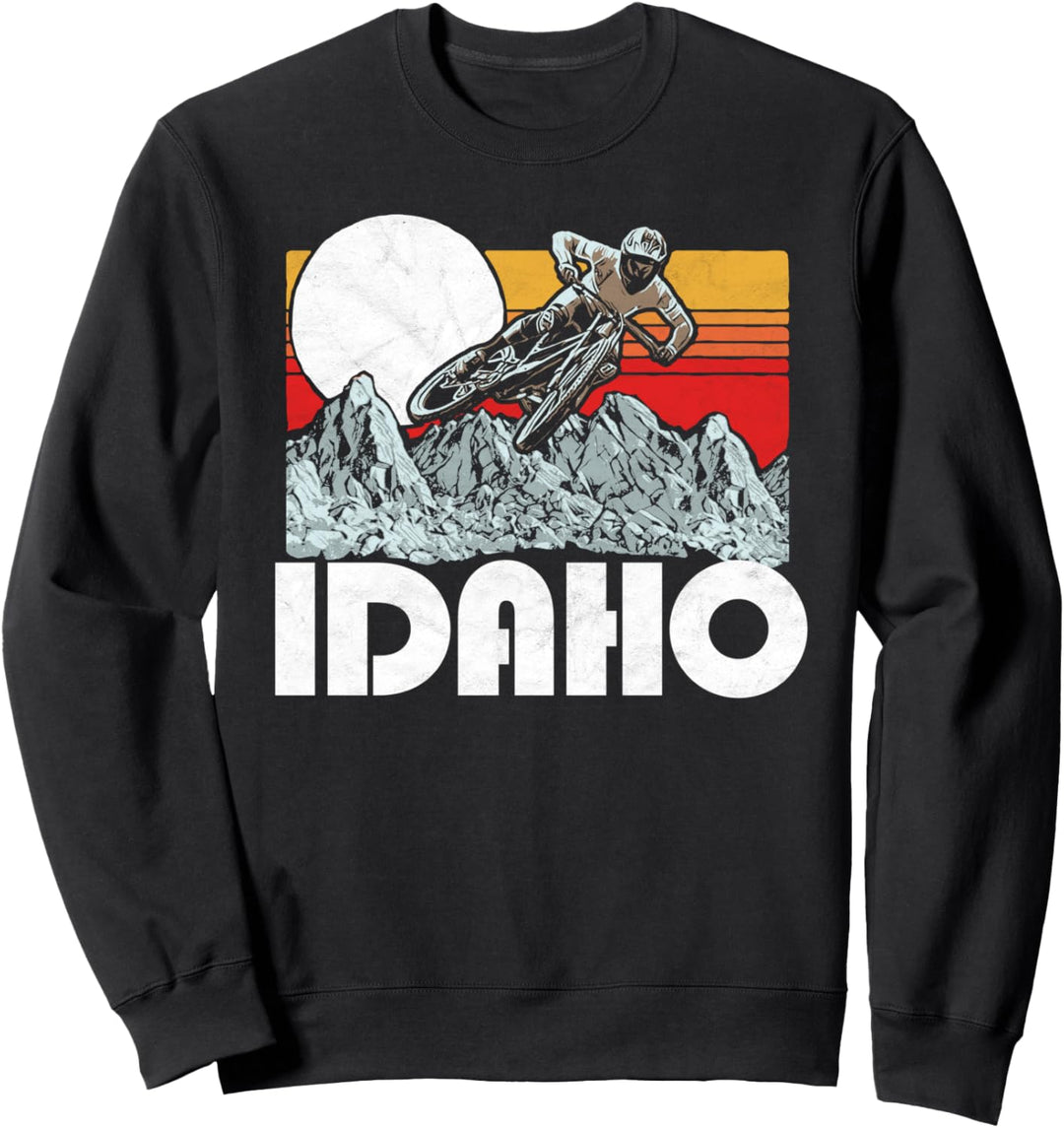 Idaho Mountain Biking Vintage Retro 80s Sweatshirt