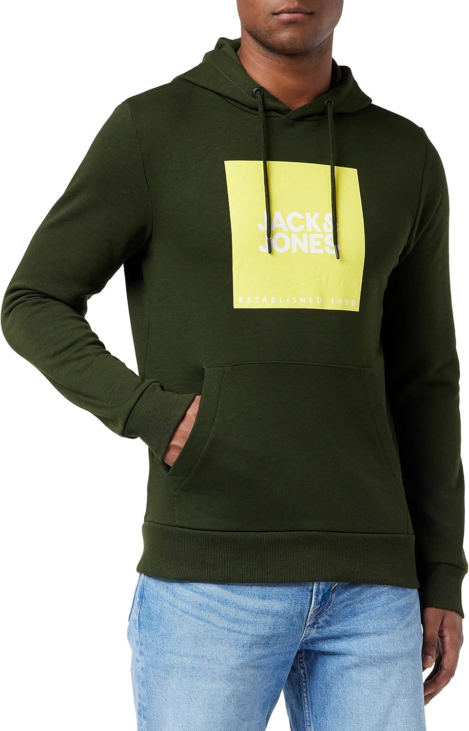 JACK & JONES Herren Jjlock Sweat Hood Kapuzenpullover S Rosin/Print:big Col.blazing Yellow, S Rosin/