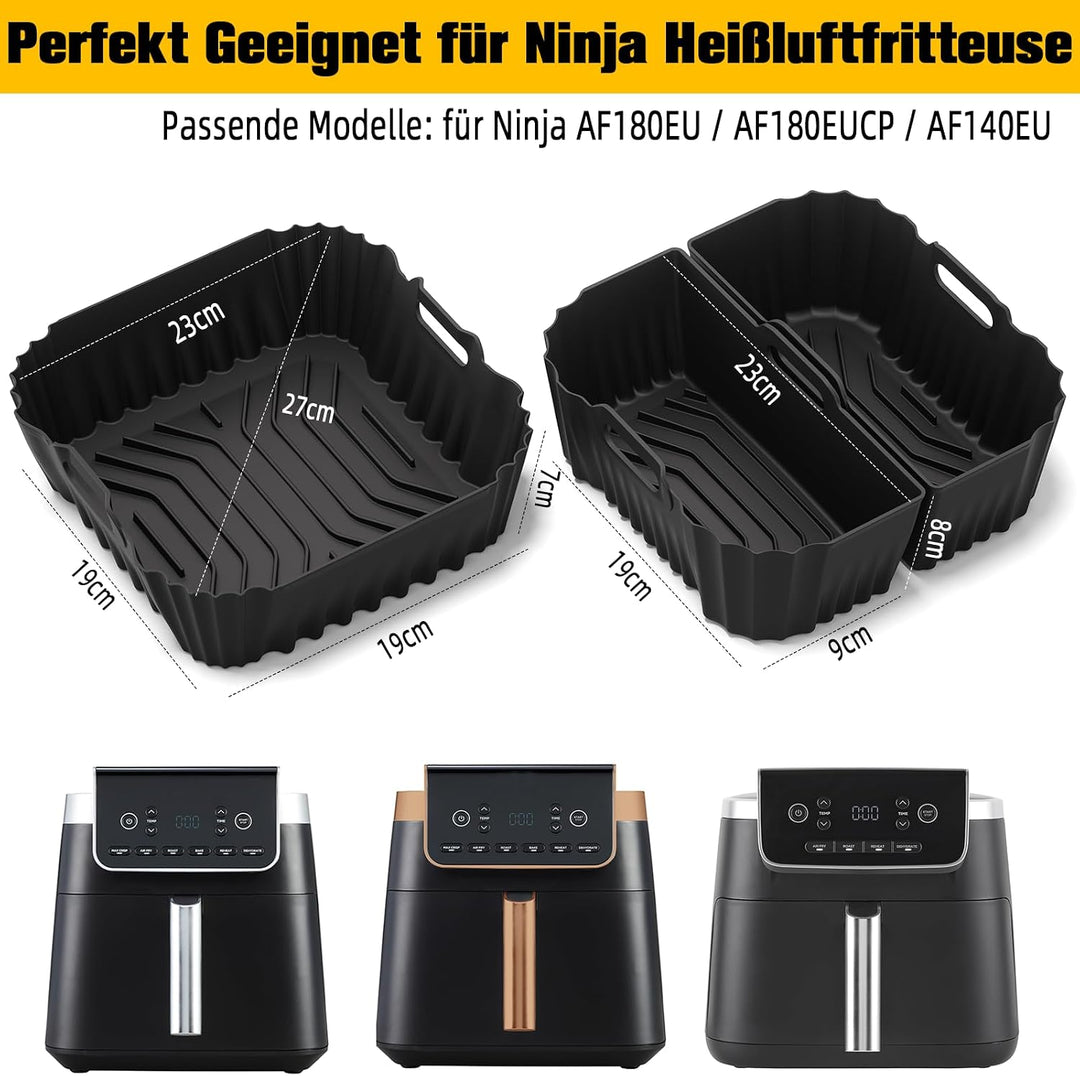 Silikonform Heissluftfritteuse für Ninja MAX PRO 6,2L, 3 Stk Airfryer Zubehör für Ninja 4,7L Wiederv