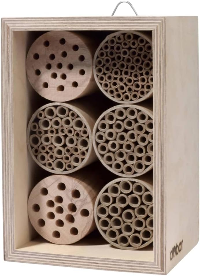 dobar® 28540e Profi-Wildbienenhotel - Bienenhaus aus Holz - Massive Nisthilfe mit Papierröhrchen - I