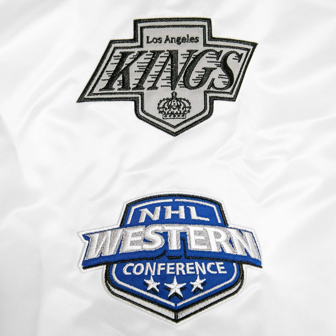 Mitchell & Ness NBA Hometown LW Satin Jacket, White M White, Los Angeles Kings, M White, Los Angeles