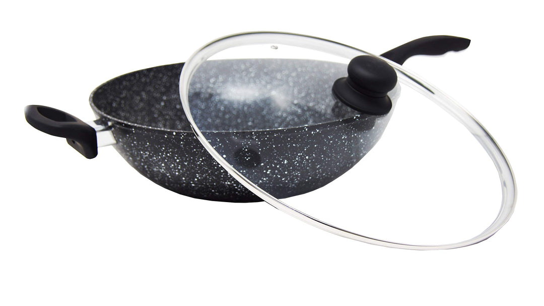 Westinghouse Black Marble Wokpfanne Ø32 cm, Mit Deckel, Induktion & Alle Herdarten, PFOA-Frei, Non S