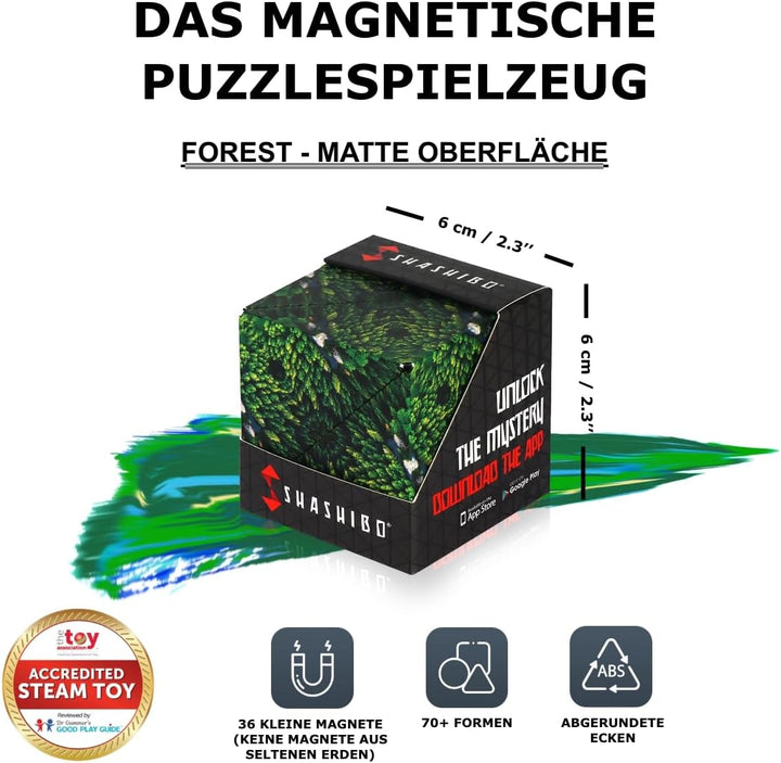 Shashibo Formwechsel-Box – Preisgekrönter, patentierter Zappelwürfel mit 36 Seltenerdmagneten – läss