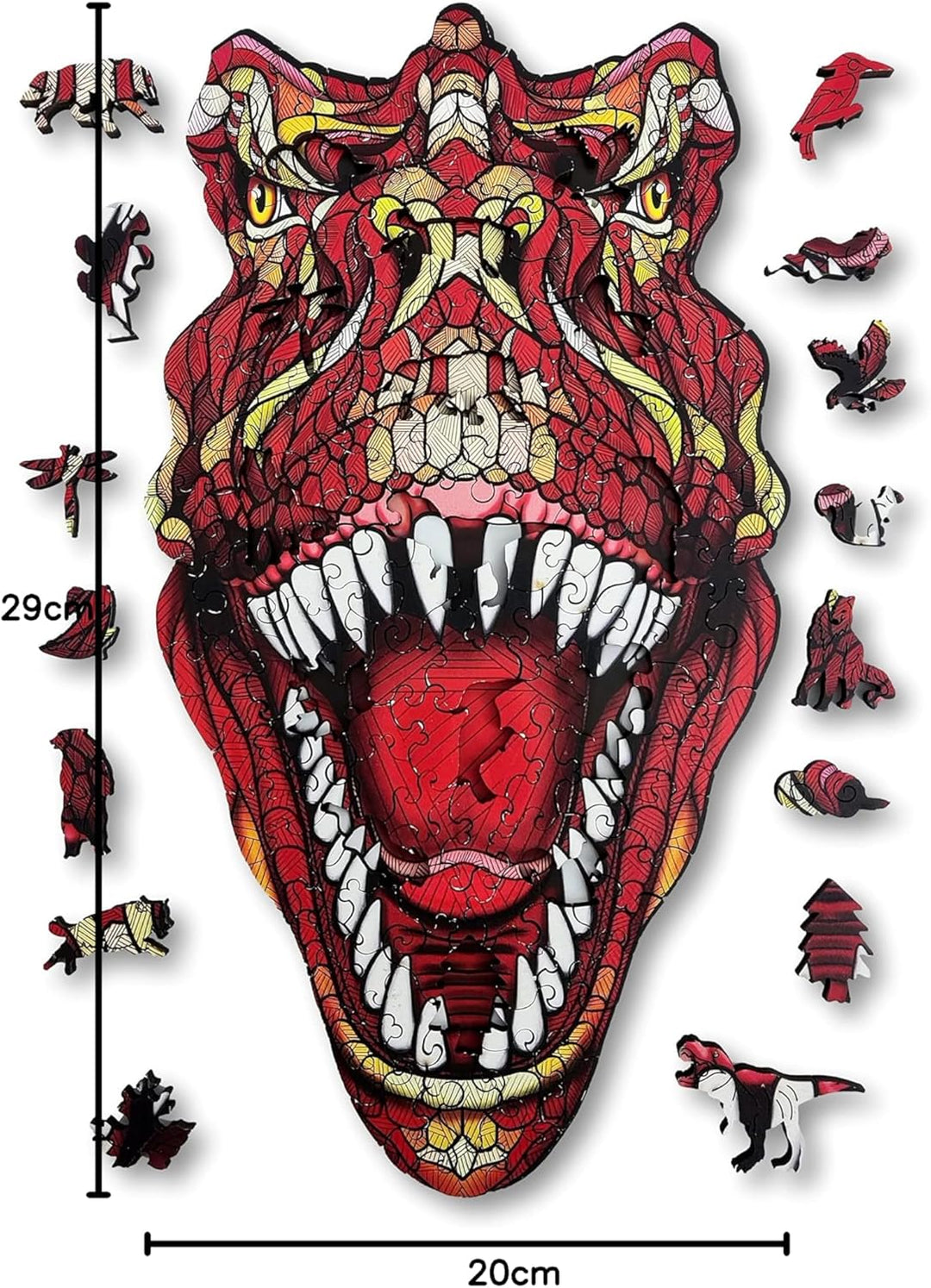 JUEGACONMIGO ANIWOOD Holzpuzzle Erwachsene Tieren. Gestanzter Deckel, Lebensgrosse Puzzle-Box. 3 Sch