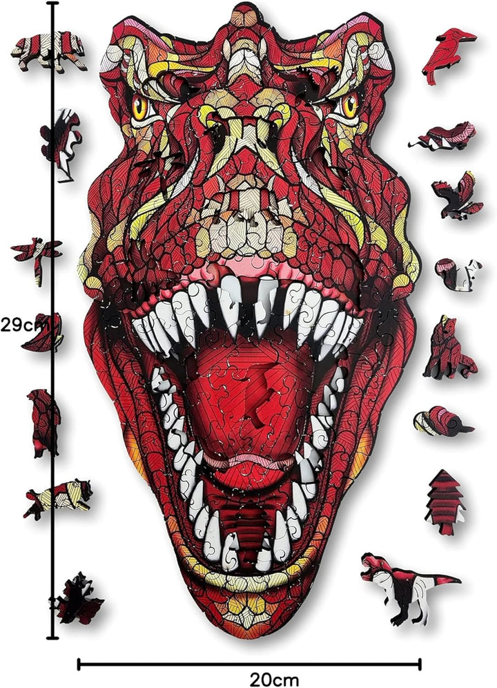 JUEGACONMIGO ANIWOOD Holzpuzzle Erwachsene Tieren. Gestanzter Deckel, Lebensgrosse Puzzle-Box. 3 Sch
