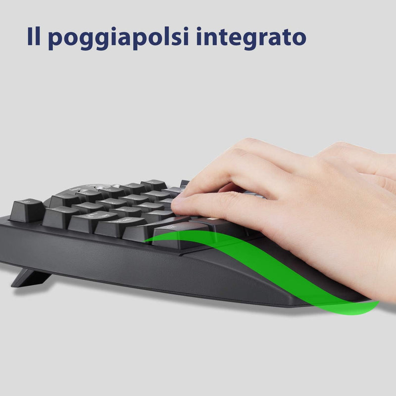 Perixx PERIBOARD-512 Ergonomische Split-Tastatur, USB, unterteiltes Design, mit 7 Multimedia-Tasten