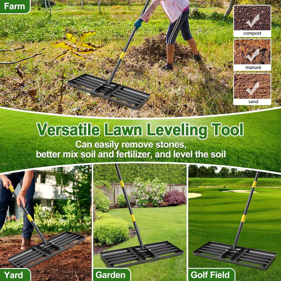 Rasen Rakel Rasenrechen Rasen Nivellierrechen Metall Golf Gartengras Surface Rasenwerkzeug Rakel für